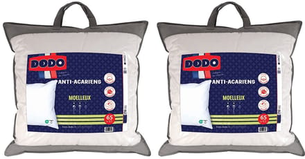 Vente-unique Set van 2 DODO anti-allergie kussens - 65x65 cm - ACTI PLUS II