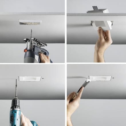 Vierkante inbouwspot voor GU10 en GU5.3 lampen