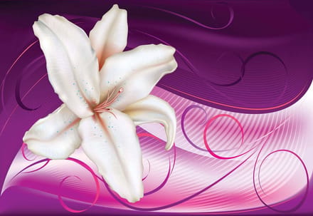 Fotobehang Lily Abstract | XL - 208cm x 146cm | 130g/m2 Vlies