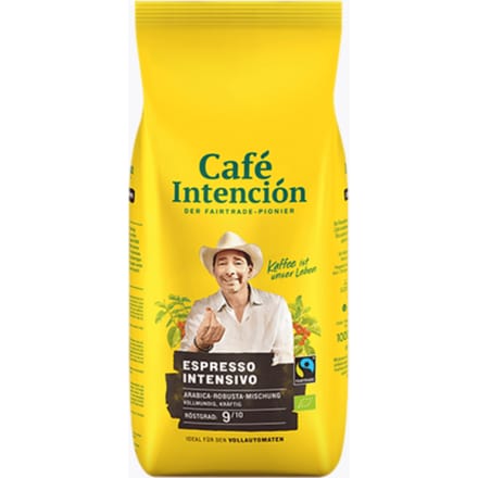 Café Intención Bio Espresso Intensivo 1 kg | Hele bonen | Biologische Arabica & Robusta melange, krachtig aroma, Fairtrade, voor volautomaat