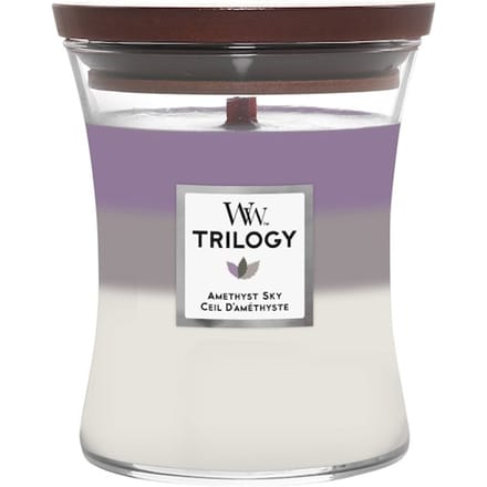 WoodWick Hourglass Trilogy Medium Geurkaars - Amethyst Sky - 60 branduren