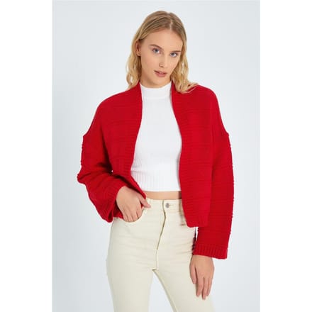 V-hals Geribbelde Brei Vest