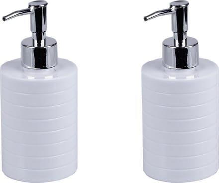 Concorde - Zeeppompje/zeepdispenser - 2x stuks - kunststof wit 7 x 17 cm