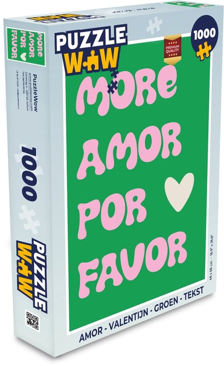 Puzzel Amor - Valentijn - Groen - Tekst - Legpuzzel - Puzzel 1000 stukjes volwassenen