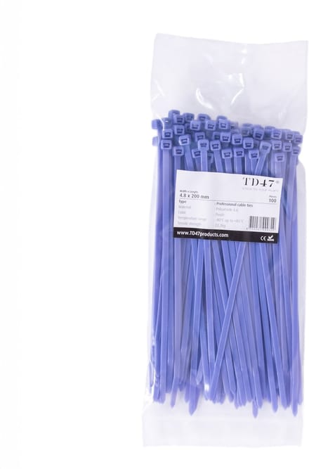 TD47 Kabelbinders 4.8 x 200 mm Paars - Tie wraps - Tyraps