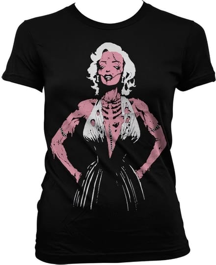 Zombie M'onroe Girly T-shirt voor dames, zwart
