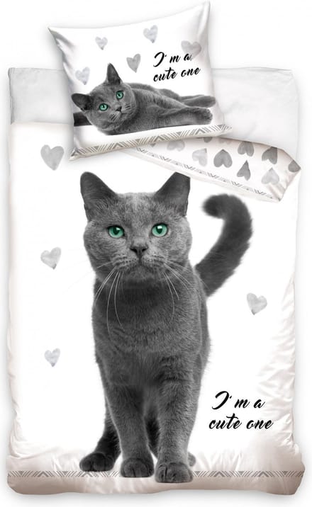 DREAMEE Dekbedovertrek Cute One - Eenpersoons - 140x200 cm - Grijs
