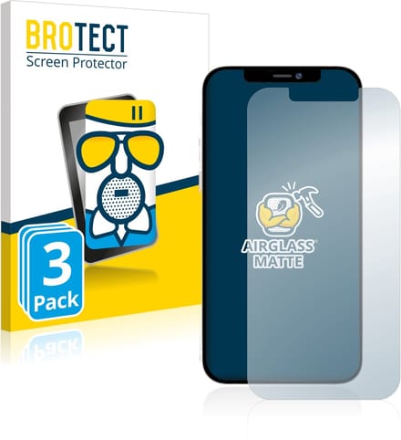 BROTECT - Screenprotector voor Apple iPhone 12 Pro Max - Folie Beschermfolie Beschermglas matte 3 Stuks