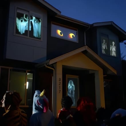 Draagbare Holografische Projector Achter Projectiescherm voor Deur en Raam, Dubbelzijdig