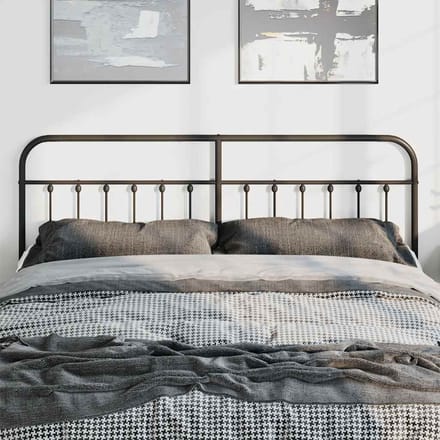 vidaXL - Vervangend - hoofdbord - metaal - zwart - 180 - cm