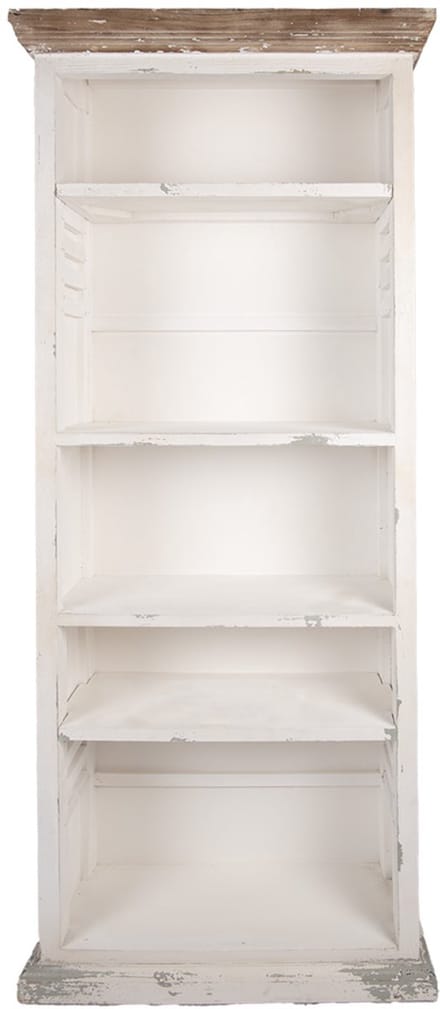 Clayre & Eef Boekenkast Verstelbare Planken 80x36x195 cm Wit Hout