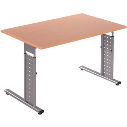 Bureautafel ALICANTE, C-poot, rechthoek, B 1200 x D 800 x H 680-820 mm, beukenpatroon