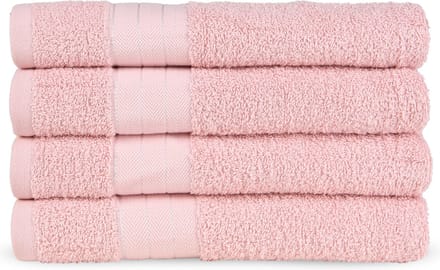 Good Morning uni handdoek effen kleur - Handdoekenset 4 - Lichtroze - Badstof