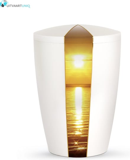 Urn wit parlemoer zonsondergang - bio