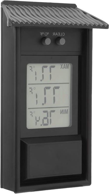Digitale Thermometer voor Buitengebruik - Waterdicht Temperatuurmeter voor Kassen en Tuinen - Meet Maximum en Minimum Temperatuur 15×10×5 cm
