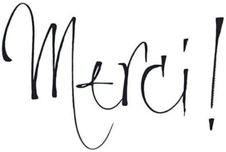 Houten Stempel E Tekst "Merci" voor Creatieve Projecten
