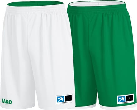 Jako Change 2.0 Reversible Short Kinderen - Wit / Sportgroen | Maat: XXS