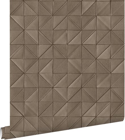 ESTAhome behang grafisch 3D motief bruin - 50 x 900 cm - 139327