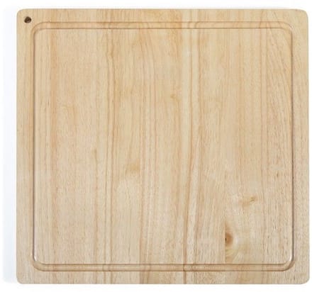 Snijplank - LIVOO - MES141 -rubberhout - XXL-formaat - 46 x 46 cm - Geïntegreerde groef