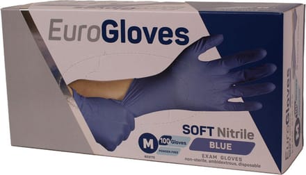 Handschoen eurogloves nitril m blauw | Doos a 100 stuk