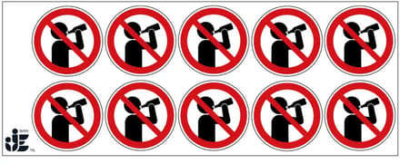 Alcohol drinken verboden verbodssticker | 5 cm - 10 stuks per vel
