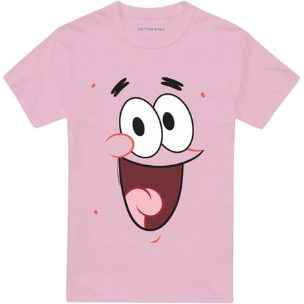 Spongebob Squarepants Unisex Volwassen Patrick Star Glimlach T-shirt S roze