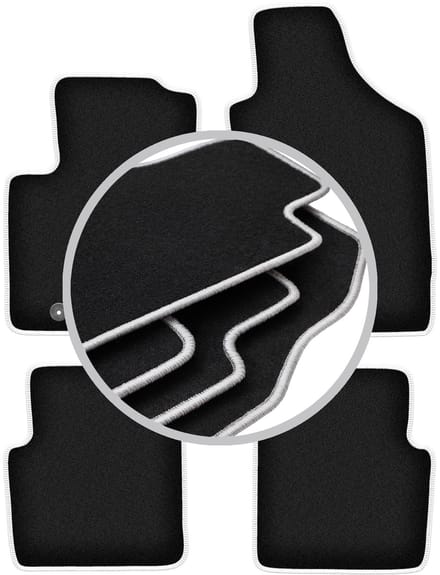 CARLUX-SILVER automatten voor: Fiat 500 cabrio, hatchback (2007-2013)