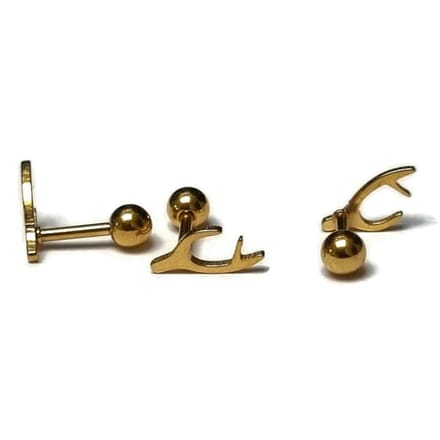 Piercing sieraden- Goudkleurig takje helix piercing -Chirurgisch staal