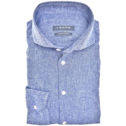 Ledûb Overhemd Casual Linen Blend Blauw / male