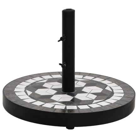 vidaXL - Parasolvoet - rond - 12 - kg - zwart - en - wit