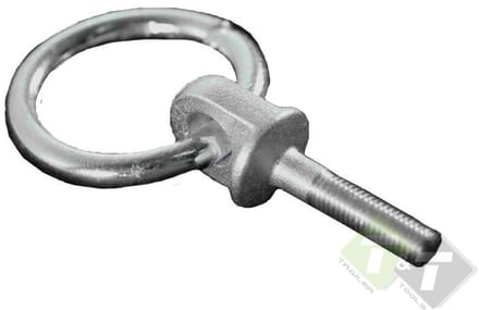 M10 x 35mm ring met bout - bindoog - cantonal ring - vastzetring - aanlijnring - paardentrailerring