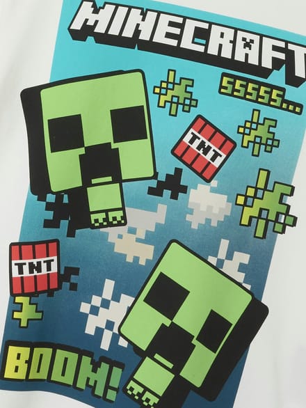 NAME IT NKMMUS MINECRAFT NREG SS TOP NOOS BFU Jongens T-shirt - Cloud Dancer
