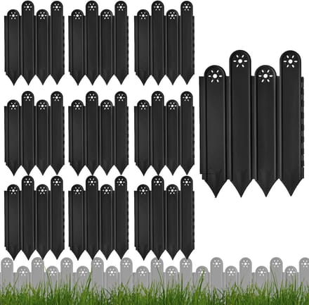 Randafscheider Tuin - Grasrand Set - Tuin Afscheiden - Grasgroei Blokkeren - 10 stuks - Zwart