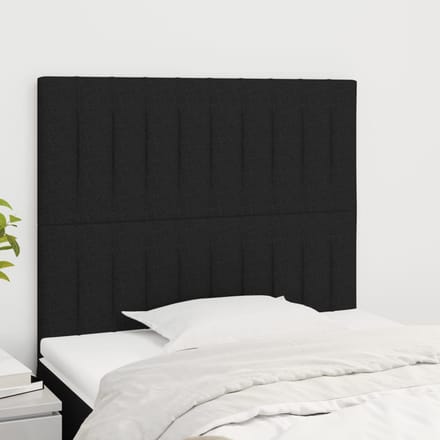 vidaXL - Hoofdbord - zwart - 80x5x118/128 - cm - stof