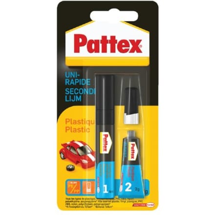 Pattex Plastics Lijm 2 g + 4ml | Universele Plasticlijm Voor Alle Toepassingen | Bindend Gebruik DUO-Plasticlijm .