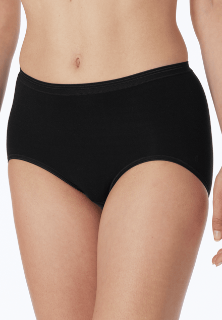 Schiesser Luxury Midi Dames Slip - Zwart - Maat 36