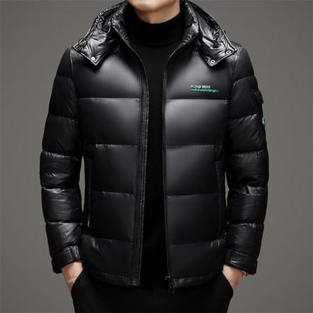 Zwart Goud Korte Donsjas Verdikte Winter Heren Eendendons Koudebestendig Casual Donsjack met Capuchon 4XL