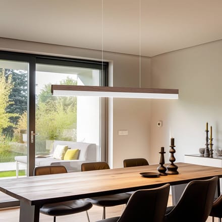 Quitani hanglamp Keijo, nikkel/noot, 103 cm