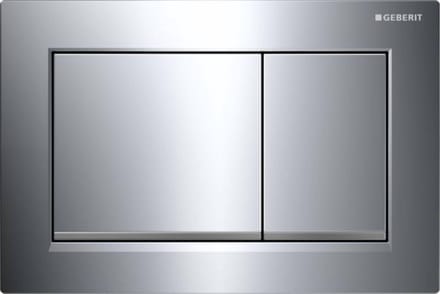Geberit Omega20 bedieningsplaat - 2-toets spoeling - vierkant - gl.chr./matchr./gl.chr.