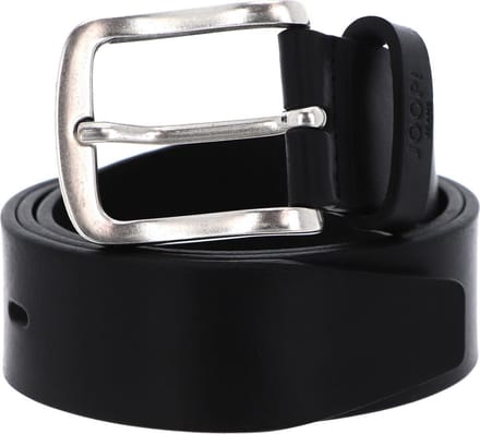 JOOP! Leren Riem Jeans Belt 4,0 CM W85 Black-Silver Zwart