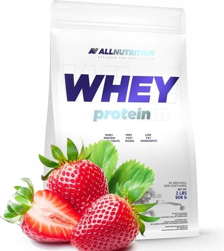 AllNutrition | Whey protein | Strawberry | 908gr 30 servings | Eiwitshake | Proteïne shake | Eiwitten | Whey Protein Whey Proteïne | Supplement | Concentraat | Nutriworld