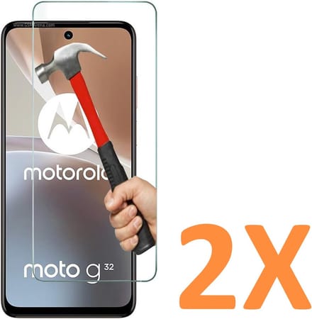 Screenprotector Glas - Tempered Glass Screen Protector Geschikt voor: Motorola MOTO G32 - 2x