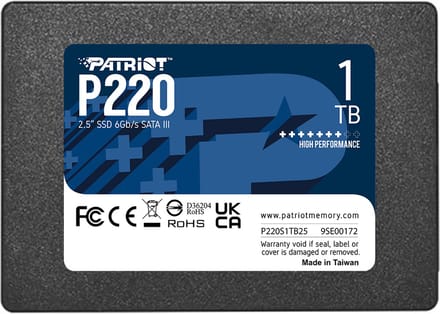 Patriot P220 - Interne SSD - 1TB - 2.5 inch - SATA III - 550MB/s