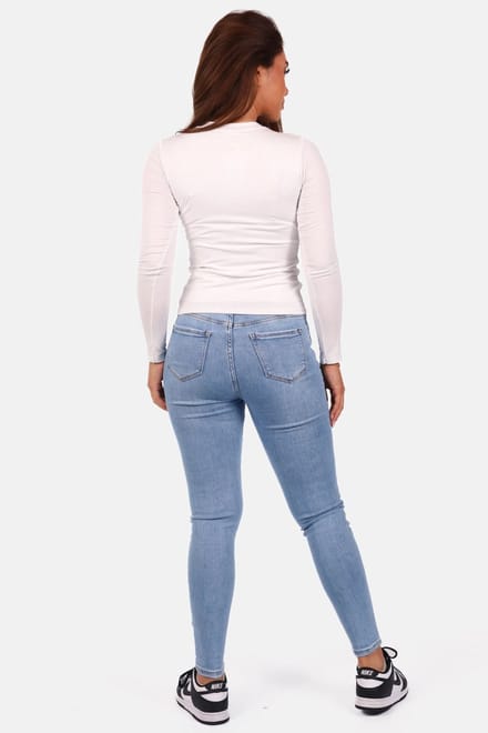 Getdrezzed Top - Maat: XS - Dubbel gevoerde basic top met ronde hals wit
