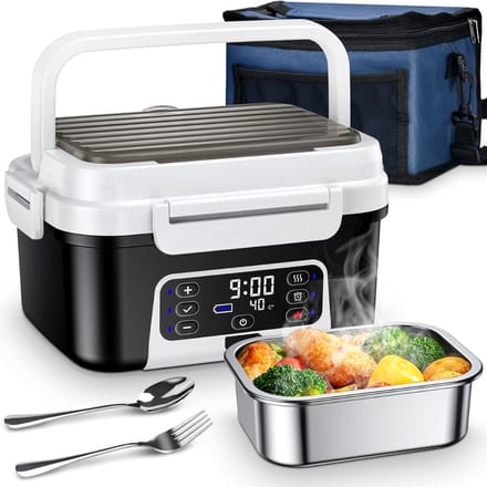 CLVP® Elektrische Lunchbox - Broodtrommel Elektrisch - Zwart en Wit