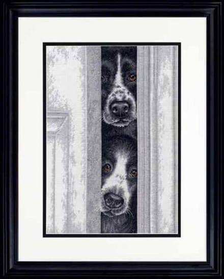 Dimensions Peeking Pups borduren (pakket)