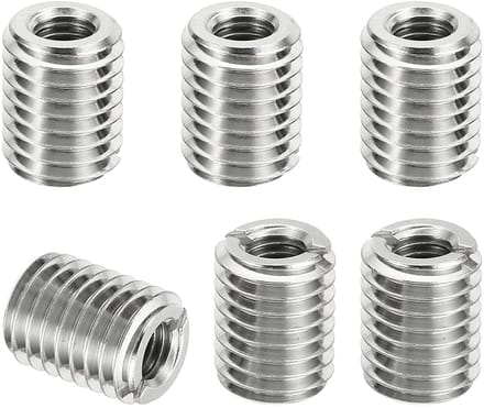 Threaded Adapters Power Reduce Nut Set, 6 Stuks M14*2 naar M8*1.25 Draadverloop, RVS Reparatie Invoernut en Schroefverkleiner 18mm