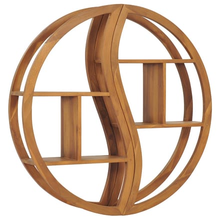 vidaXL - Wandschap - yin - yang - 100x20x100 - cm - massief - teakhout