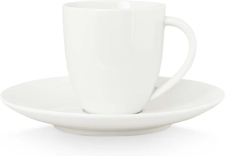 vtwonen Koffiekop met Schotel - Wit - Porselein - 100ml