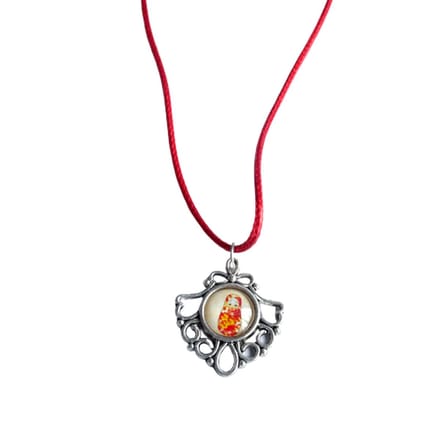 2 Love it Matroesjka - Ketting - 45 - 50 cm - Leer - Rood